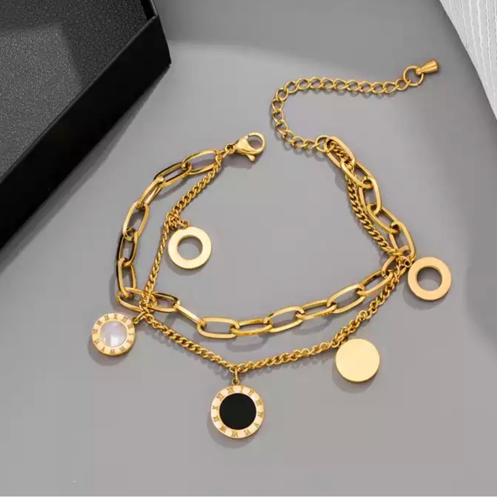 Luxury Famous Brand Jewelry Gold plated Stainless Steel Roman Numerals Bracelets